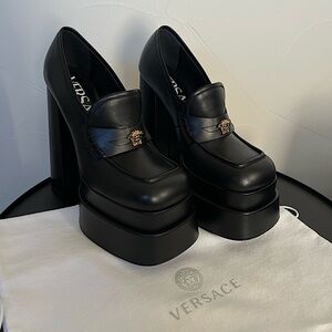 Versace Black Platform Shoes